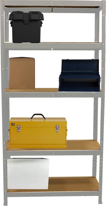 ERRO Metall Lagerregal/Regalschrank mit 5 Fachböden - 875kg Tragkraft - (BxTxH) 90x40x180cm - 175kg pro Fachboden