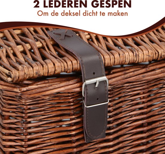Bicycle Gear Wicker Bike Basket Front - Rattan Bike Basket Handlebar 30L - Baker Basket 45 x 30 x 25 cm - Fahrradzubehör Erwachsene - Fahrradkorb für Oma Bike, City Bike oder Transport Bike