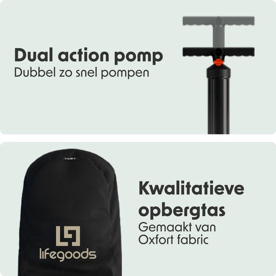 LifeGoods PaddlePro SUP Board - mit Sitz - Aufblasbares Paddle Board - Komplettset - Max. 150KG - 320x81cm - Tropisch Blau