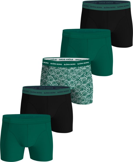 Björn Borg Boxershorts aus Baumwoll-Stretch – Herren-Boxershorts in normaler Länge (5er-Pack) – mehrfarbig