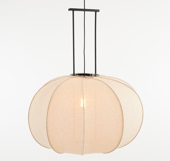 Mica Decorations Pego Pendelleuchte - H94 x Ø83 cm - Leinen - Off White
