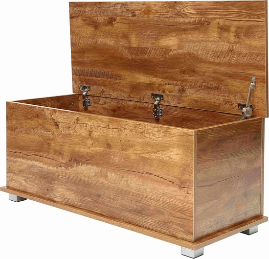 VDD - Aufbewahrungsbox - Spielzeugtruhe - 100 cm breit - Vintage - braun