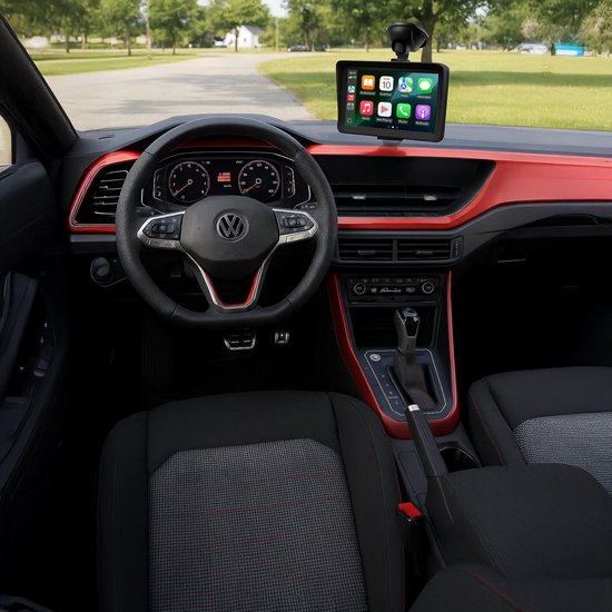 Skoov Carplay Bildschirm - Kabellos - Mit Rückfahrkamera - Einfache Installation - Für Apple & Android Auto - Schwarz