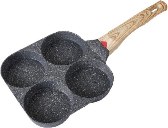 Amerikanische Pfannkuchenpfanne - Pfannkuchenpfanne - Omelettpfanne - 4 Fächer - Durchmesser 9 cm - Antihaftbeschichtung