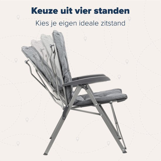 TRVLMORE Campingstühle Luxus - klappbar - 2er-Pack - 150KG Tragkraft - Inkl. Tragetasche - Klappstuhl - Campingstuhl - Klappstuhl - Grau