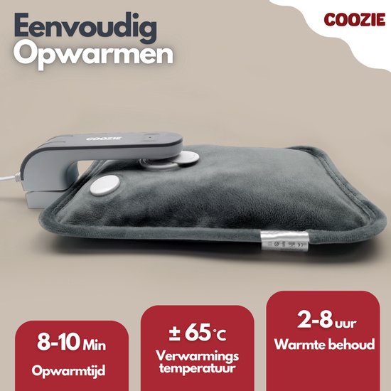 Coozie - Elektrische Wärmflasche mit ThermoSoft Hülle - Wärmflasche - Wärmekissen