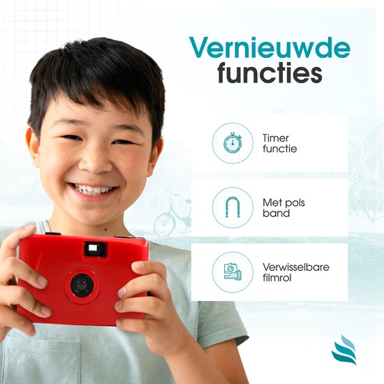 TibaGoods Kamera - Einwegkamera mit Rolle - Wasserdicht - Analogkamera - Kinderkamera