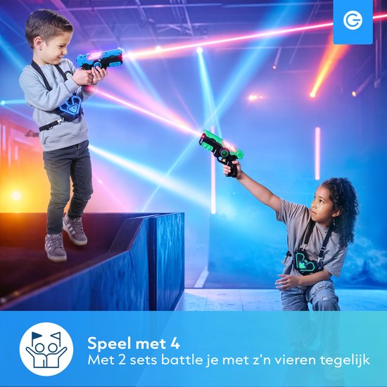 Silvergear Lasergame-Set für Kinder mit 2 Laserpistolen und 2 Westen – Interaktive Spielzeugpistole mit 15 m Reichweite – Schießspiel – Laser-Tag-Battle-Spielzeug für draußen – Geschenk für Jungen und Mädchen – 6, 7, 8, 9, 10, 11, 12, 13, 14, 15, 16 Jahre