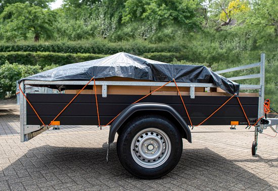 BLACK+DECKER Zurrgurt mit Oproller 20 Meter - Inkl. Zurrgurt Oproller - Zurrgurt - Transportseil - Elastisches Seil - mit reflektierenden Teilen - Transportmanagement - Nylon/ Kunststoff - Orange/Schwarz