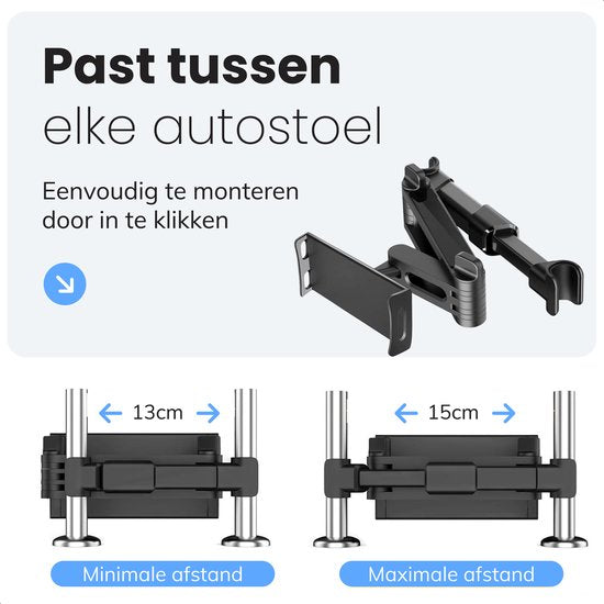 Tablet-Halter Auto - Ipad-Halter - Kopfstütze - Bis zu 18 Zoll - 360 Grad Stativ - Luft
