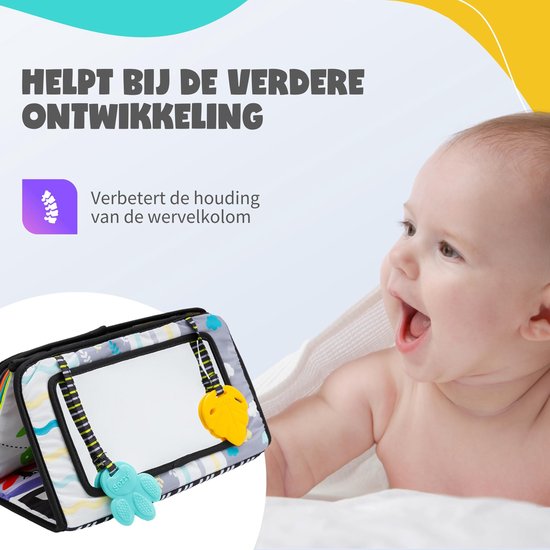Montiplay® Tummy Time Baby - Kisper Buch Baby - Montessori Spielzeug - Lernspielzeug - Tummy Time - Sensory - Playmat