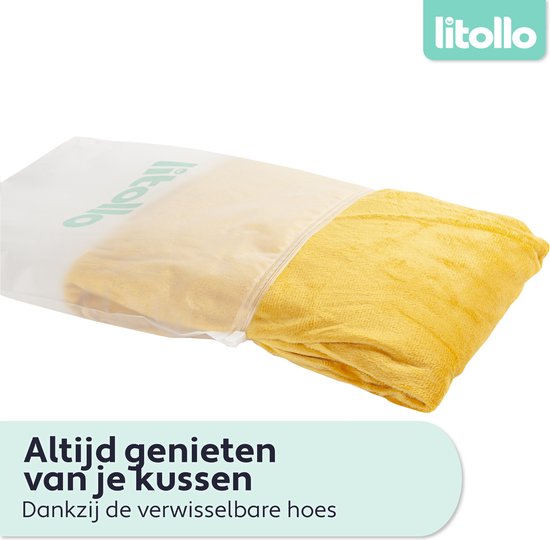 LitolloÂ¬Ã† Umstandskissen (J-Form) - Stillkissen - Körperkissen - Seidenkissen - Körperkissen - Weicher Fleecebezug XXL 145cm - Ockergelb