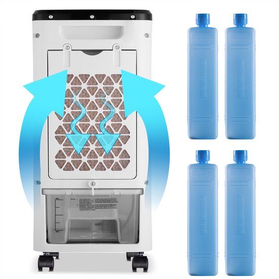 Monzana Mobile Air Conditioning Fan - 4 Funktionen 3.5L - Weiß Schwarz