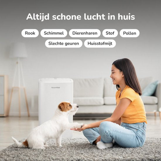 Bloomfold Luftentfeuchter DryPure – 12 L/Tag – HEPA Filter – Timer – Weiß