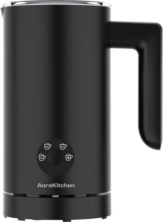 AoraKitchen Milchaufschäumer – 300 ml – Milchaufschäumer – Edelstahl – elektrisch – 4-in-1 – Antihaftbeschichtung – 500 W