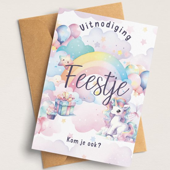 Systemyze 15x Einladung Kinder Party Mädchen - Geburtstag Einladungskarten - Einhorn Thema - A6 Format