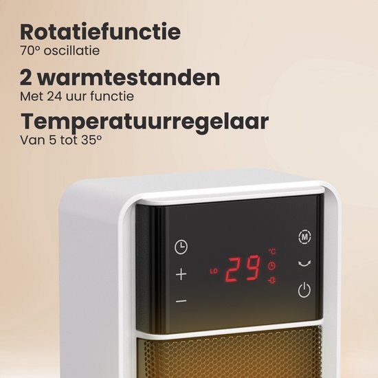 Auronic Elektroherd - Keramischer Herd - Turmherd - 2000W Heizleistung - Weiß