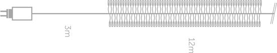 Kuma LED, Lichtgirlande, 12 m, 1020 LEDs, Arizona weiß, schwarzes Kabel, für den Innen- und Außenbereich, Modulator, 24 V