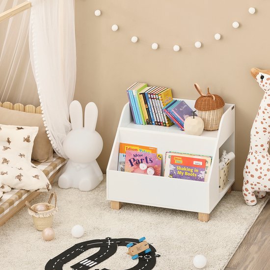 SoBuy KMB54-W Kinderbuchregal - Weißes Regal für Spielzeug und Bücher