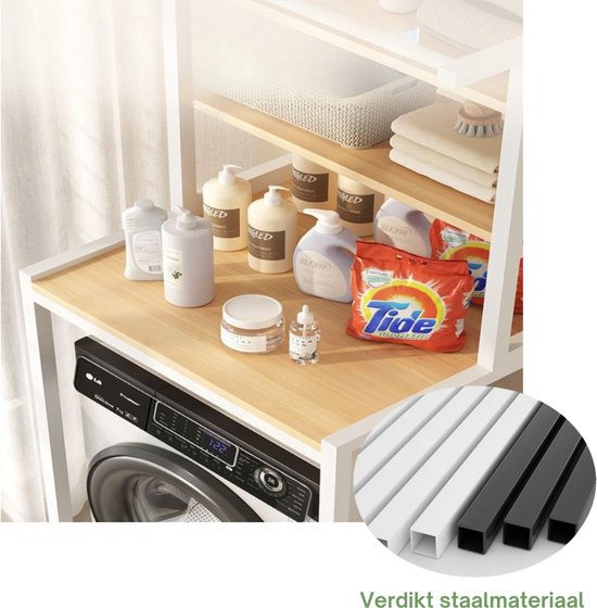 Livista® Wäscheschrank - 3-lagiges Aufbewahrungsregal - Platzsparender Wäschereiorganisator - 181x60x70 CM - Weiß
