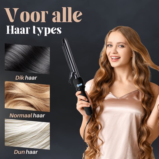 VAIVE Lockenstab mit Klemme - 25MM - Lockenstäbe - Lockenwickler - Lockenstab