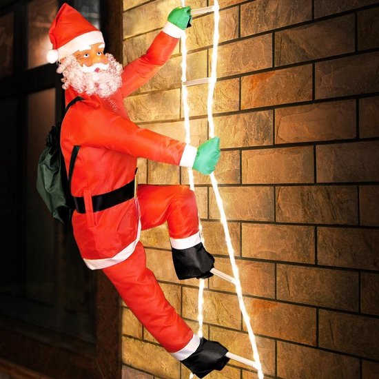 Weihnachtsmann auf Strickleiter - LED