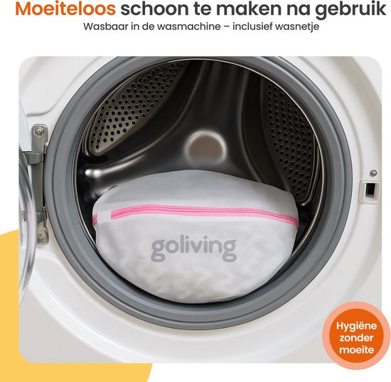 Goliving Badekissen - Ergonomisches Kissen für die Badewanne - Mit 6 Saugnäpfen - Inklusive Waschbeutel - Rutschfest, leicht & wasserdicht -100% Polyester - Weiß
