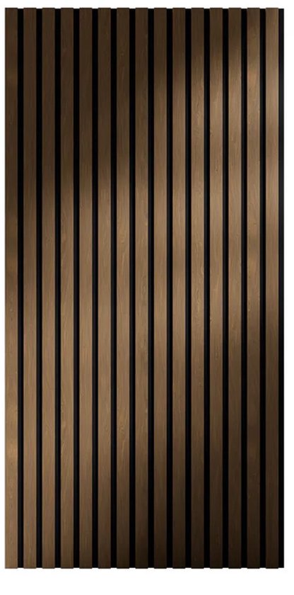 Akustik-Wandpaneele - 4er-Set - schallabsorbierendes MDF & PET-Schaum - Natur dunkel - 120 x 60 x 1,8 cm