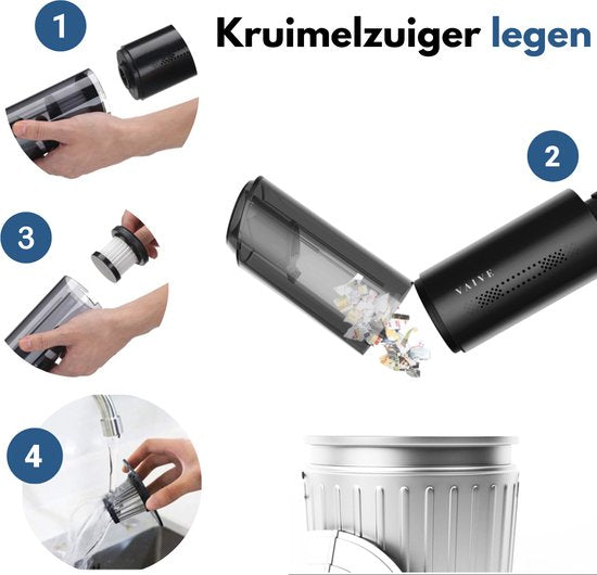 VAIVE Krümelsauger kabellos - Inkl. Zubehör - Modern - Handstaubsauger