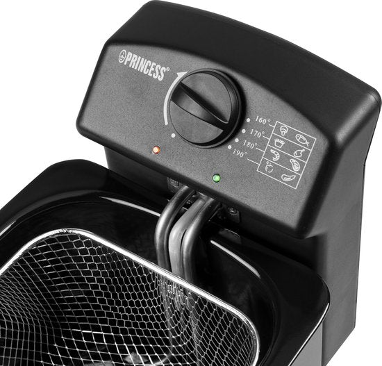 Princess Friteuse 182729 - Friteuse - 4 Liter - Kaltzone - 2000 Watt - Black Steel Collection