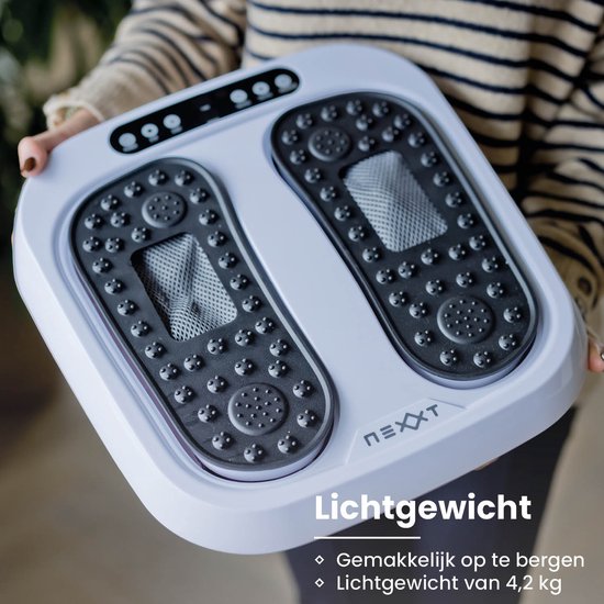 Nexxt Bein- und Fußmassagegerät für Zuhause mit 20 Geschwindigkeiten - Shiatsu-Massagekissen zur Entspannung - automatischer und manueller Modus - 30W