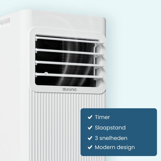 Auronic Mobile Air Conditioner - 9.000 BTU - 3-in-1 - Klimaanlage mit 2 Fensterdichtungs-Kits - Ventilator - Luftentfeuchter - kühlt bis zu 25m² - Weiß