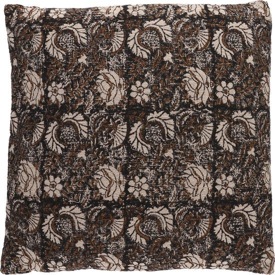 Mica Decorations Arkansas Dekoratives Kissen - L50 x H50 cm - Dunkelbraun