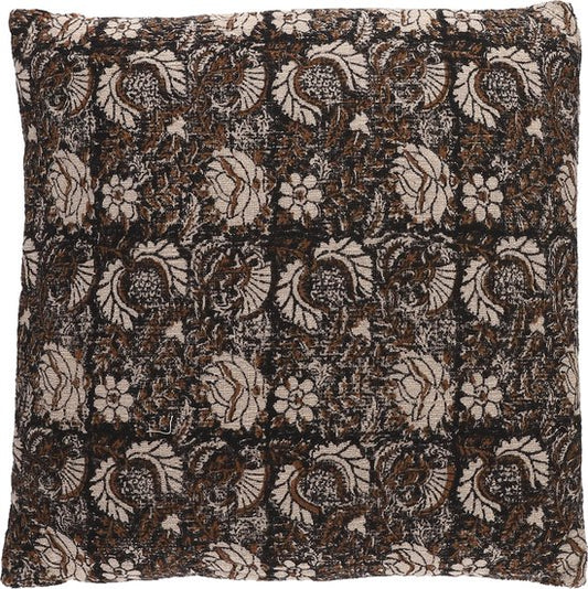 Mica Decorations Arkansas Dekoratives Kissen - L50 x H50 cm - Dunkelbraun