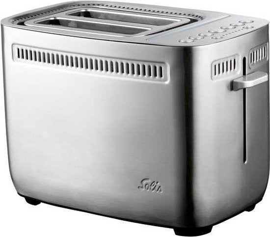 Solis Sandwichtoaster - Mit Sandwich-Zangen & Bagelfunktion - 1635 Watt Leistung - Professioneller 2-Scheiben-Toaster - Edelstahl - Silber