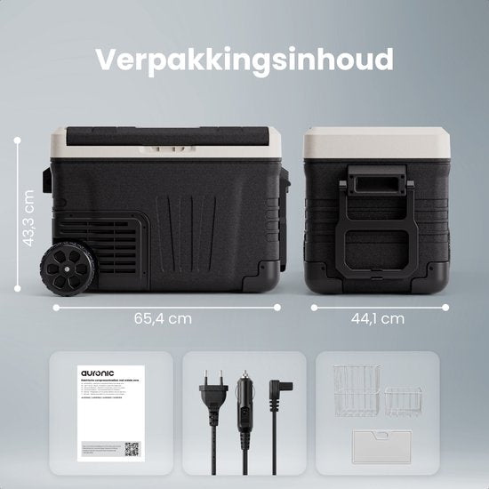 Auronic Electric Cool Box - Kompressor - 35L - 12V und 240 Volt - Camping-Kühlschrank - Frigobox Auto - Schwarz