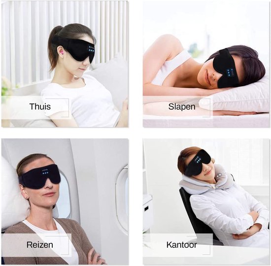 Podec Bluetooth Schlafmaske - Für Männer und Frauen - Schlaf Augenmaske - Atmungsaktives Gewebe