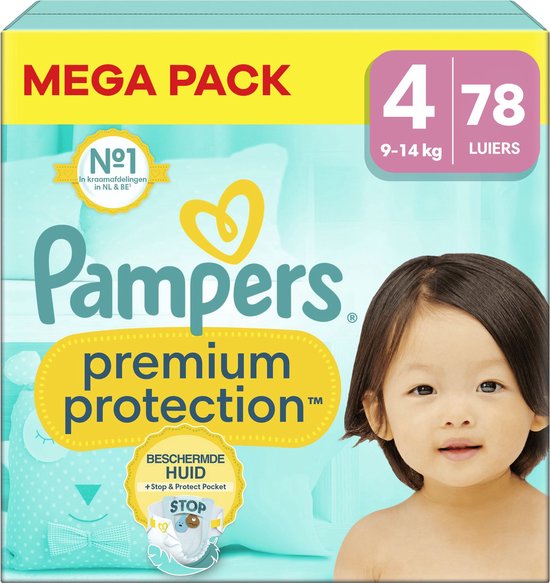 Pampers – Premium Protection – Größe 4 – Megapack – 78 Windeln – 9/14 kg