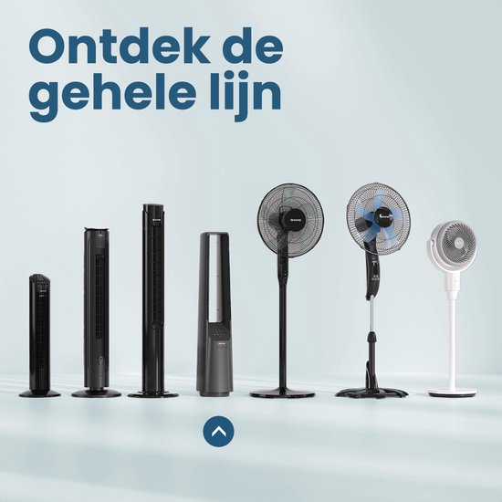 Auronic Turmventilator - Lamellenloses Modell - Luftkühler - Bodenventilator - Leiser Standventilator - 101 CM - 6 Geschwindigkeiten - Ventilator - Mit Zeitschaltuhr - 39 dB - Grau
