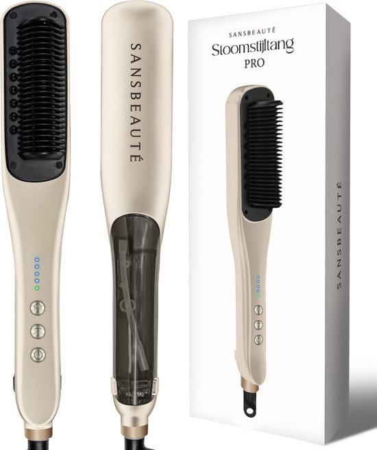 Sansbeauté® Steam Straightener PRO - Dampfglätter - Professional Straightener 5.0 - Dampfglätter - Cremé