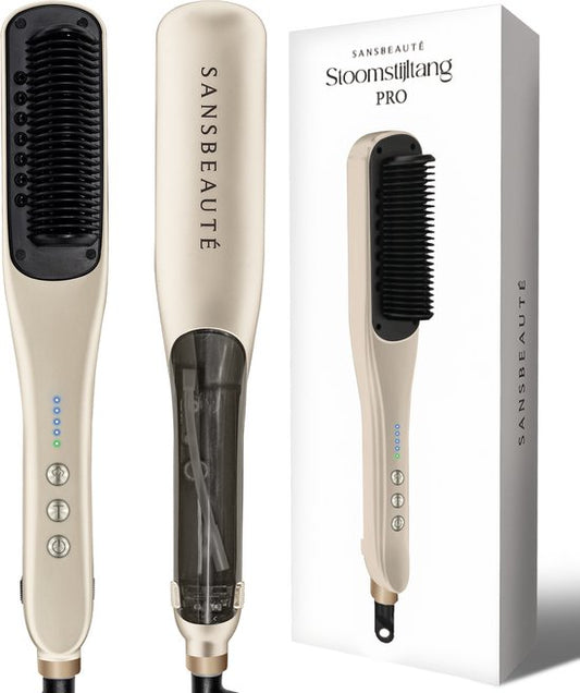 Sansbeauté® Steam Straightener PRO - Dampfglätter - Professional Straightener 5.0 - Dampfglätter - Cremé