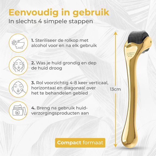 Nuvance - Dermaroller - 540 Mikronadeln von 0,5mm - Inkl. eBook - Derma Roller für die Hautpflege - Bartroller für Haarwuchs - Steril verpackt