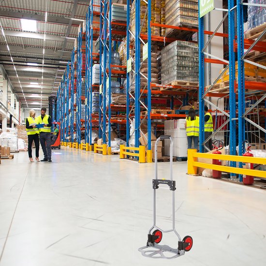 BRASQ Zusammenklappbarer Trolley inkl. Gepäcknadel - 60 KG Kapazität - Transportwagen - Plattformwagen - Stahlwagen
