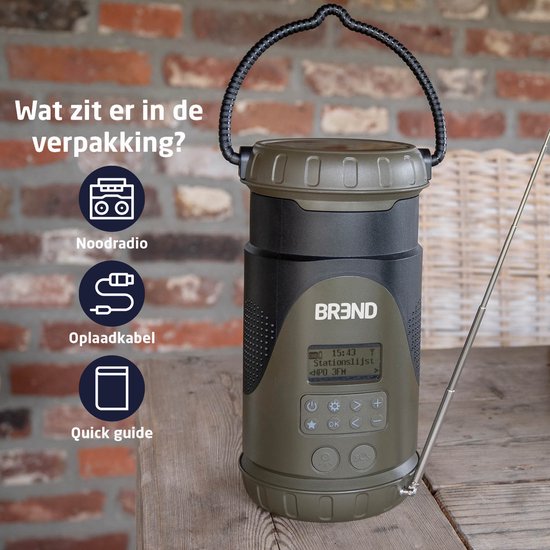 BREND BR-2245 Notfallradio mit Laterne und abnehmbarer Taschenlampe - FM/ DAB+ Radio - Bluetooth - USB-C - Powerbank - Wasserdicht - SOS-Funktion