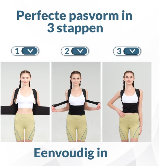 Caresense Back Brace Male & Female Adjustable - Haltungskorrektor - Schulterstütze - Haltungskorrekturstütze - Größe L