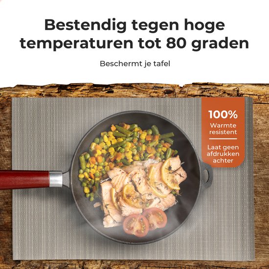 Castagnola Tischsets - Kunststoff Tischsets - Untersetzer - Tischsets Kunststoff und PVC - 6 Stück - 45 x 30 cm - Braun
