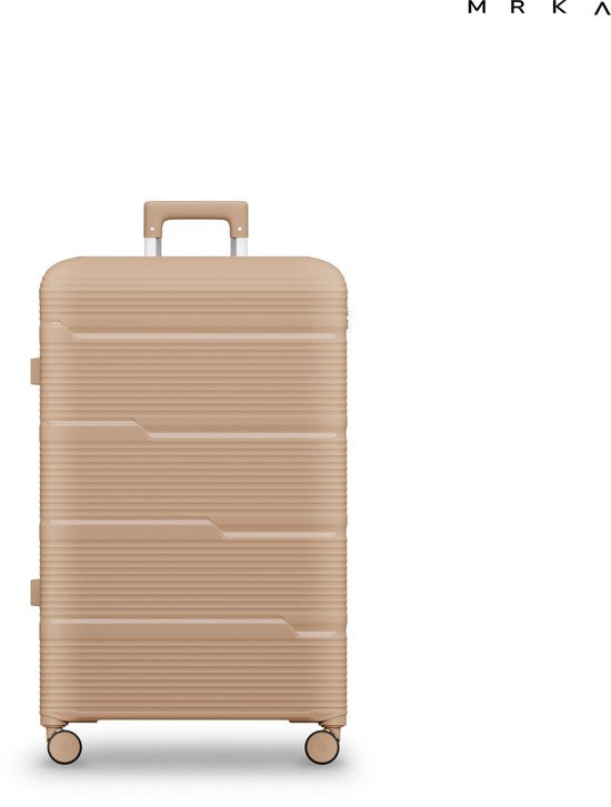 MRKA® Milano – Reisekoffer Medium (M) – Taupe – Koffer – Koffer – Großer Koffer – Koffer für das aufgegebene Gepäck – Koffer Medium – Koffer 20 kg - Reisekoffer - Koffer - Koffer aus Polypropylen - Leichtgewicht - TSA-Schloss - Zahlenschloss - 360°-Rollen