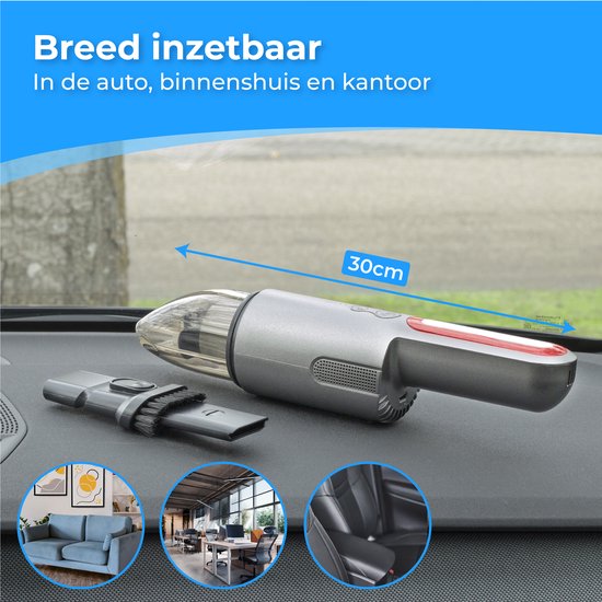 Nuvance - Auto-Staubsauger - 6000Pa - Kabelloser Handstaubsauger - USB Wiederaufladbar - Handstaubsauger - Auto Handstaubsauger - Krümelsauger - Krümelsauger