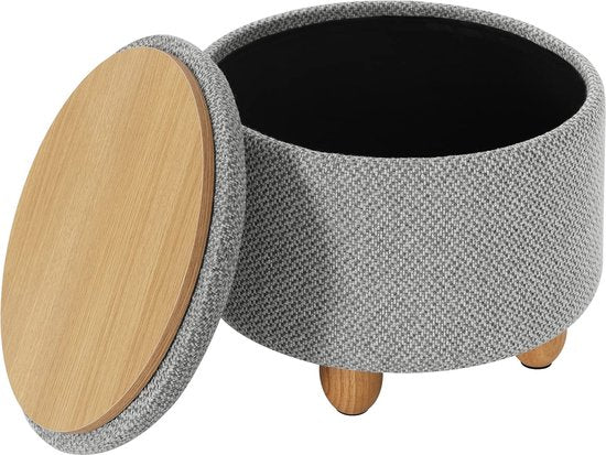 Rootz Hocker - Hocker - Hocker - Ablagefläche - Bank - Hocker - Möbelstück - Hellgrau - Ø39x33 cm