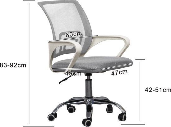 VDD Bürostuhl - grau/weiß - ergonomisch - höhenverstellbar